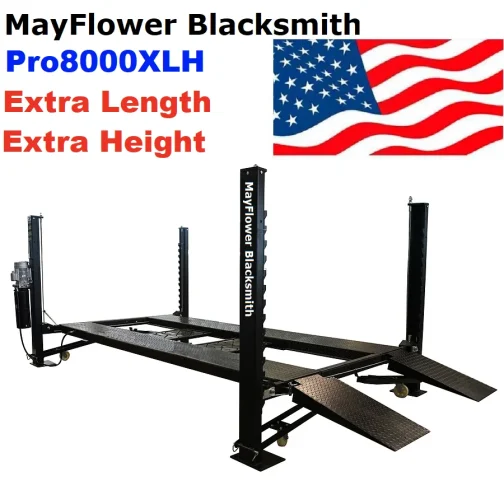 Mayflower Blacksmith Heavy Duty Four Post Lift Storage Service Extra Length Height Pro8000XLH - Image 5