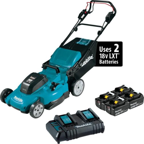 Makita 18V X2 (36V) LXT Lawn Mower Kit 21in Self Propelled with 4 Batteries