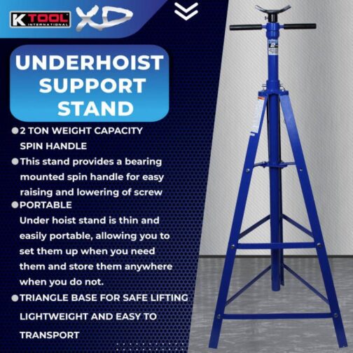 K Tool 2 Ton Under Hoist Jack Stand - Image 2