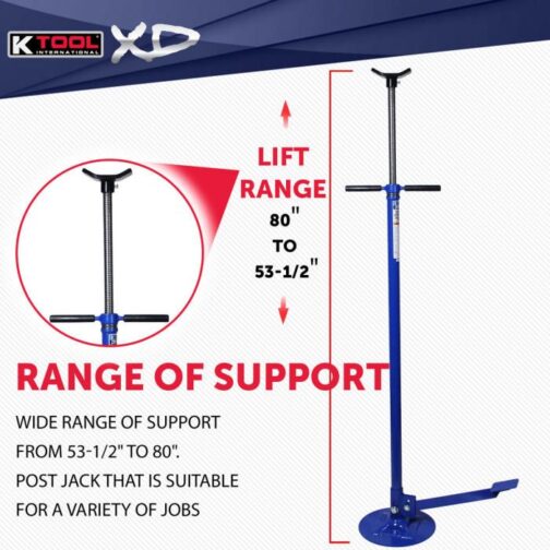 K Tool 3/4 Ton Under Hoist Jack Stand with Pedal - Image 4