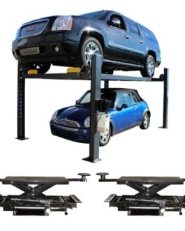 AtlasPremium Portable Four Post Lift + Sliding Jacks Combo