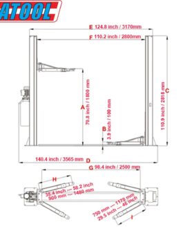 KT-H105 Two Post Vehicle Lift 10,000lbs