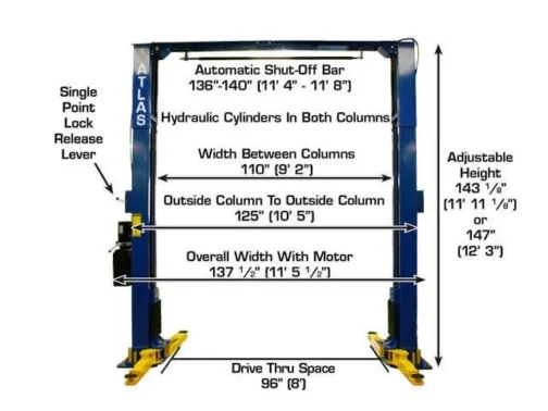 Atlas 10,000 lb Overhead 2-Post Lift Car - Image 3