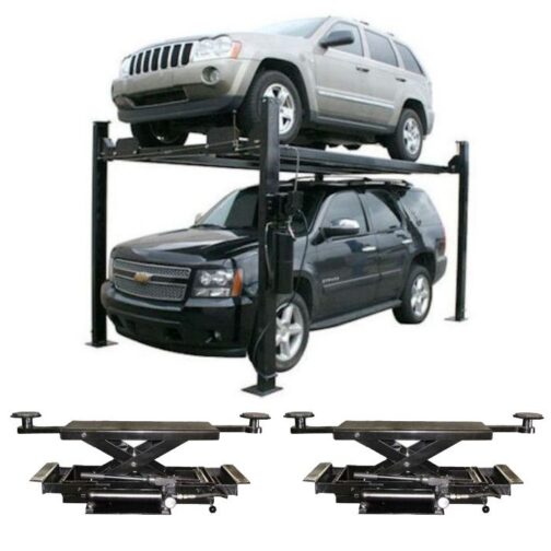 Atlas Garage Pro 8000EXT Four Post Lift + RJ35 Sliding Jacks Combo