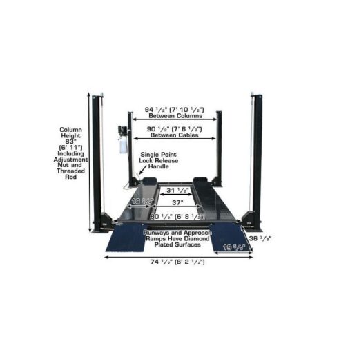 Atlas Garage Pro Four Post Lift + RJ35 Sliding Jacks Combo - Image 3