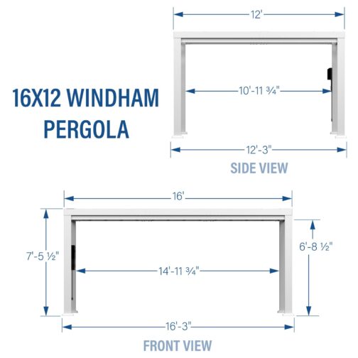 16x12 Windham Modern Steel Pergola With Sail Shade Soft Canopy - Image 3