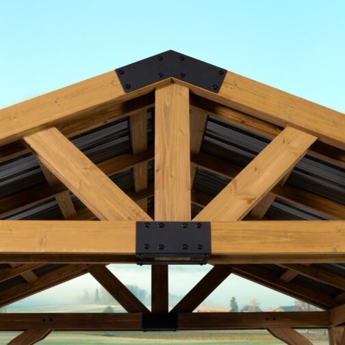 12x10 Arlington Gazebo with Electric - Lt Brown - Image 9