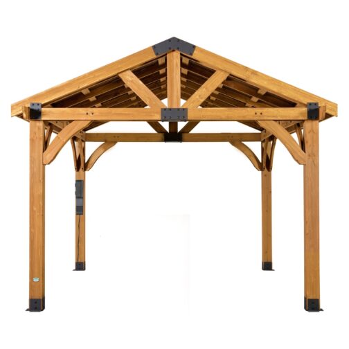 12x10 Arlington Gazebo with Electric - Lt Brown - Image 2