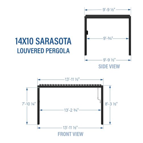 14x10 Sarasota Steel Louvered Pergola - Image 3