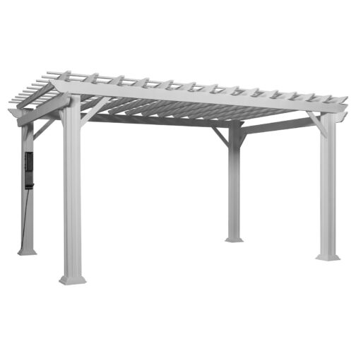 14x12 Hawthorne Traditional Steel Pergola With Sail Shade Soft Canopy - Image 3