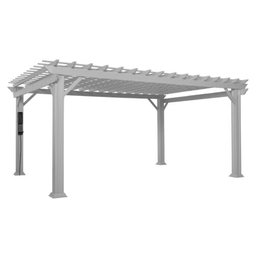 16x12 Hawthorne Traditional Steel Pergola With Sail Shade Soft Canopy - Image 9