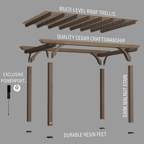 14x10 Somerville Pergola - Barnwood Stain - Image 9