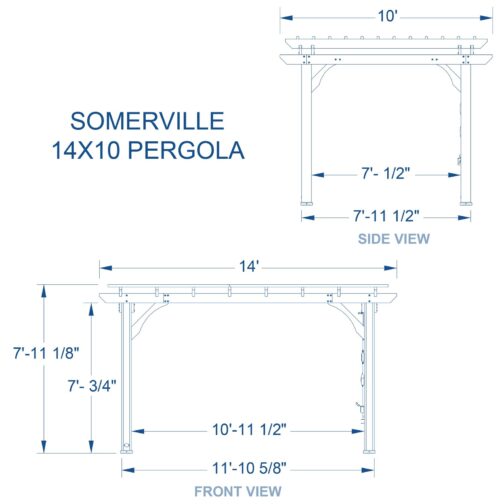 14x10 Somerville Pergola - Barnwood Stain - Image 3