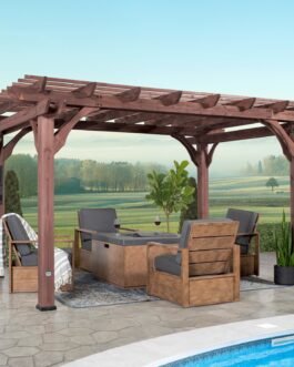 14×10 Somerville Pergola – Walnut Stain