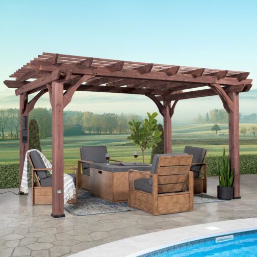 14x10 Somerville Pergola - Walnut Stain