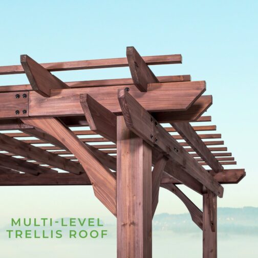 14x10 Somerville Pergola - Walnut Stain - Image 6