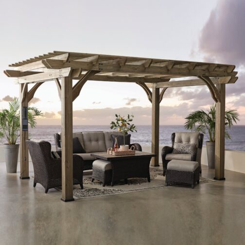 14x10 Somerville Pergola - Barnwood Stain