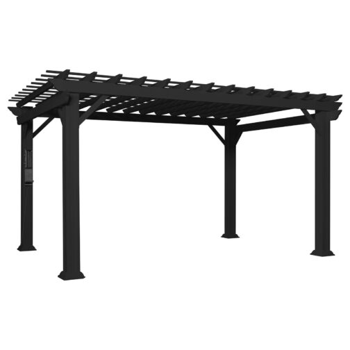 14x12 Stratford Traditional Steel Pergola With Sail Shade Soft Canopy - Image 3