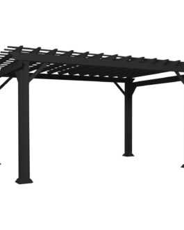 14×10 Stratford Traditional Steel Pergola With Sail Shade Soft Canopy