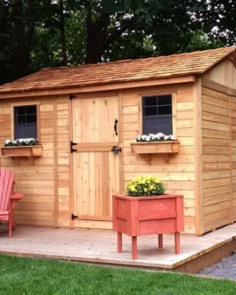 12 ft. W x 8 ft. D Cabana Cedar Wood Garden Shed