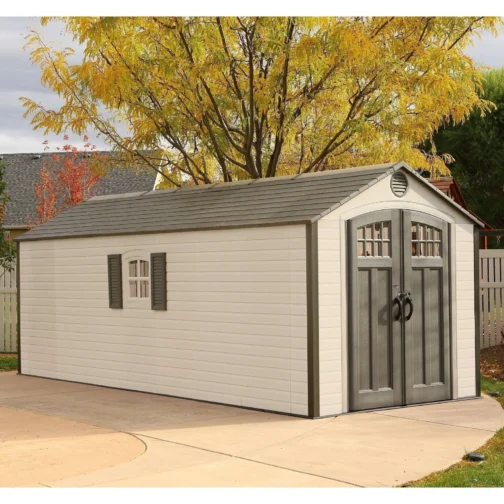 D Plastic Storage Shed 8 ft. W x 20 ft