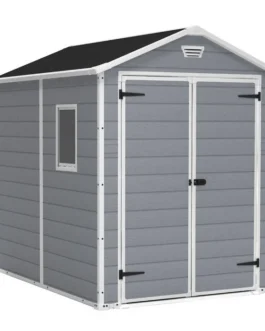 Manor 6 x 8 FT Vertical Storage Shed Durable Resin with Ventilation