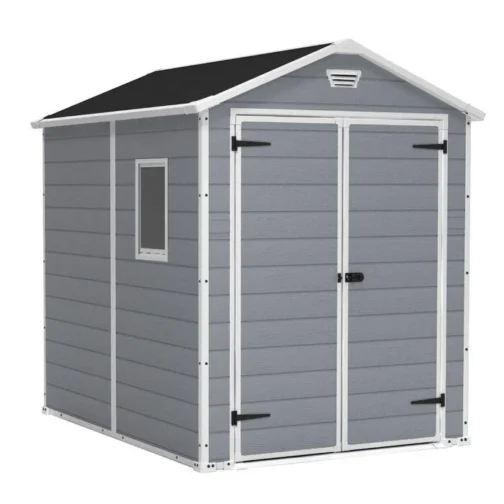 Manor 6 x 8 FT Vertical Storage Shed Durable Resin with Ventilation