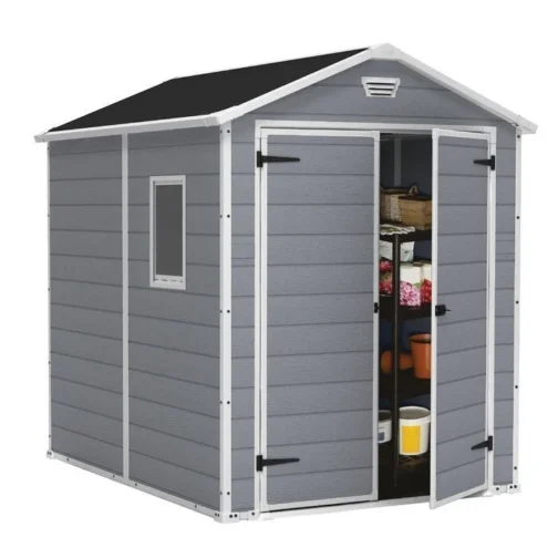 Manor 6 x 8 FT Vertical Storage Shed Durable Resin with Ventilation - Image 2