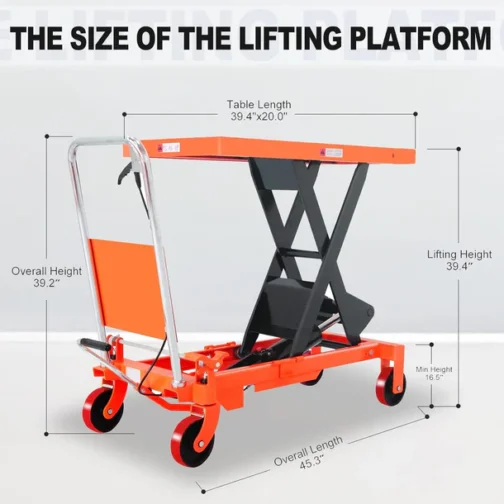 39.3" Lifting Scissor Lift Table 1760lbs Capacity with Durable Coat Finish - Image 3
