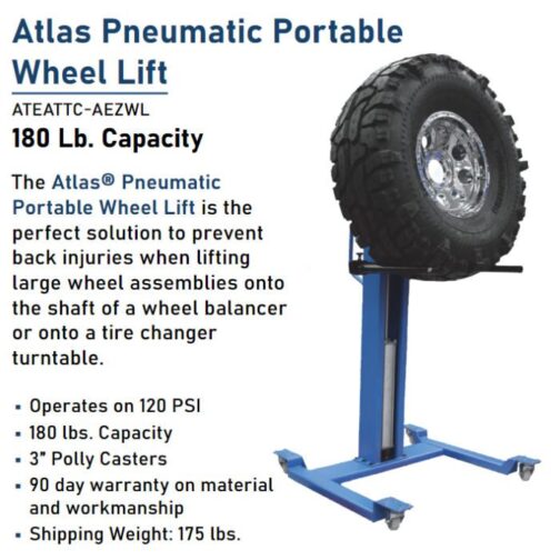 Atlas AEZWL Pneumatic Portable Wheel Lift - Image 3