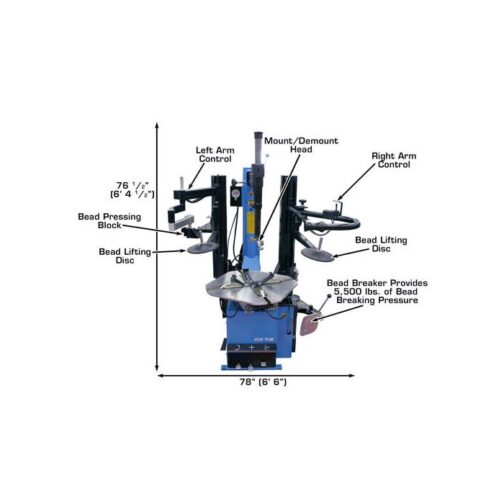 Atlas TC289DAA Dual Assist Arm Wheel Clamp Tire Changer - Image 3