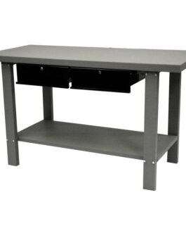 Homak 59″ Industrial Steel Workbench with 2 Drawers