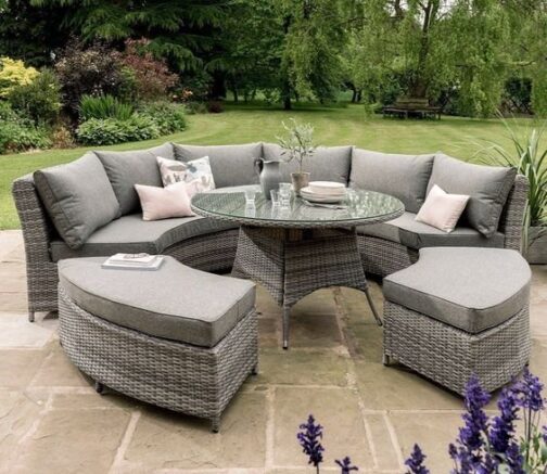 Coopandfeathers Outdoor Three Piece Sectional in Starboard Snow