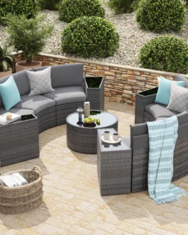 Wicker/rattan 6 – Person Seating Group With Cushions