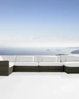 Montauk Outdoor Three Piece Sectional in Starboard Snow