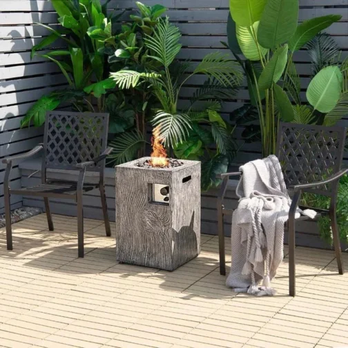 16″ Square Outdoor Propane Firepit, 30000 BTU Gas Fire Pit - Image 2