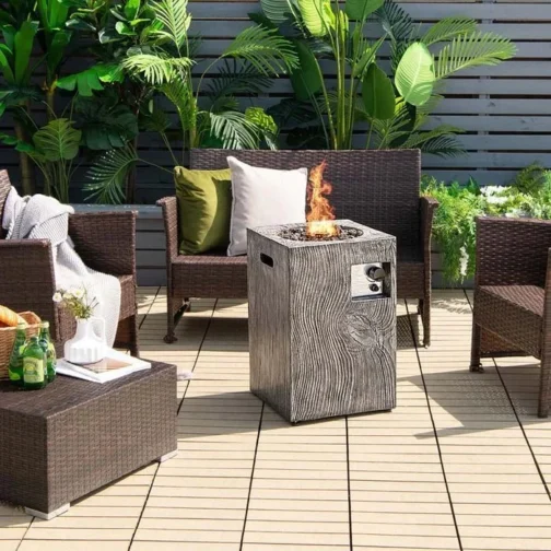 16″ Square Outdoor Propane Firepit, 30000 BTU Gas Fire Pit - Image 3