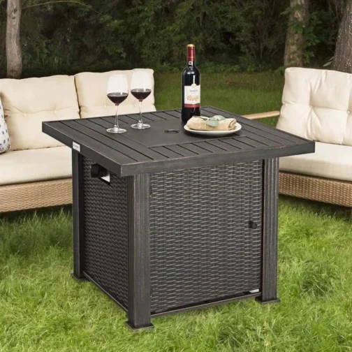 30″ Square Propane Fire Pit Table, 50000 BTU Outdoor Gas Fire Table - Image 3
