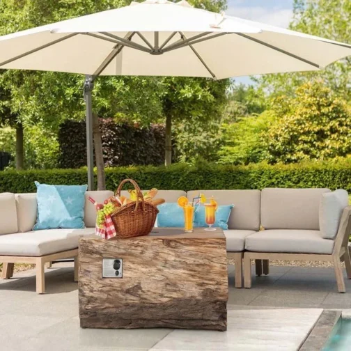 40″ Wood-Like Rectangular Fire Table, 50000 BTU Propane Gas Fire Pit Table - Image 2