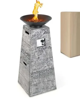 48″ Propane Fire Bowl Column, 30000 BTU Outdoor Propane Gas Fire Pit
