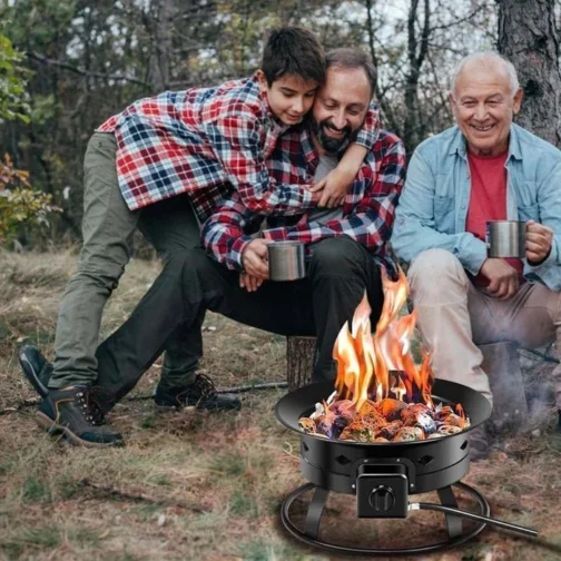 19″ 58000BTU Firebowl Outdoor Portable Propane Gas Fire Pit - Image 3