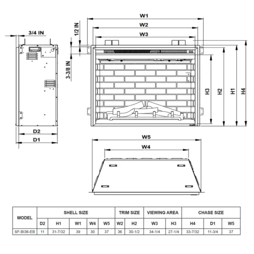 SimpliFire 36 Electric Built-In Fireplace - Image 4