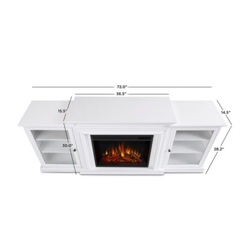 Frederick 4,780 BTU / 1,500W 72 Inch Wide Media Console Electric Fireplace with Remote Control - Image 2